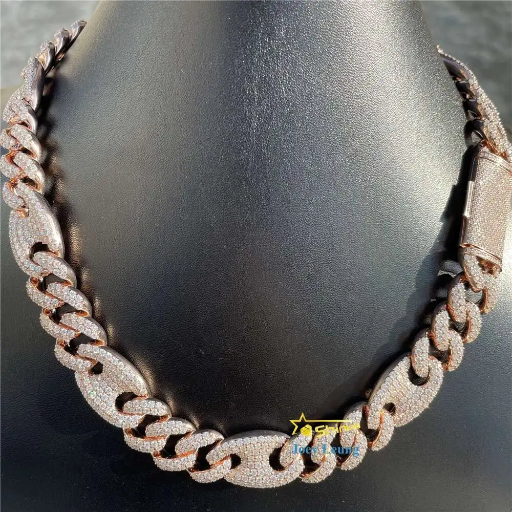 New Arrival Fine Jewelry 15mm Width Hip Hop Iced Out S925 Gold Plated Custom Vvs Moissanite Cuban Link - Uknowucme