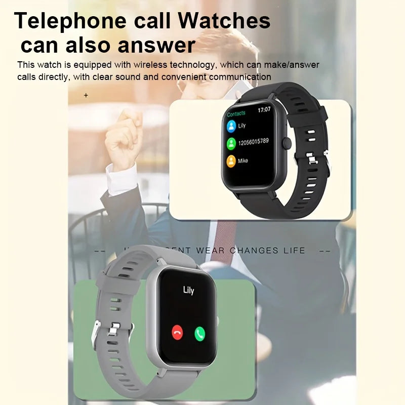 The New 2024 Smart Watch (Make/Answer Call), Full Touch Wireless Calling Smartwatch, Fitness Tracker Watch For Smartphone,For IP - Uknowucme