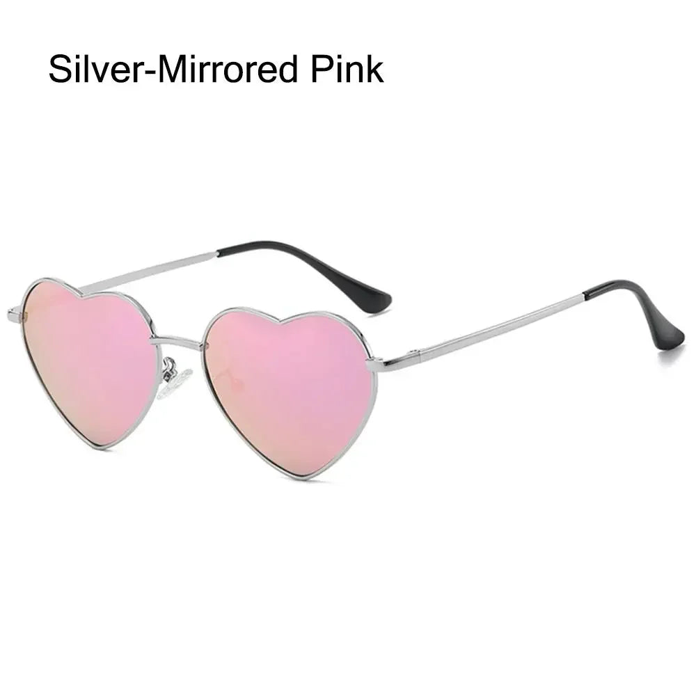 Heart-Shaped Sunglasses Heart Sun Glasses Shades Vintage 90s Glasses UV400 Protection Metal Frame Sunglasses Fancy Accessories - Uknowucme