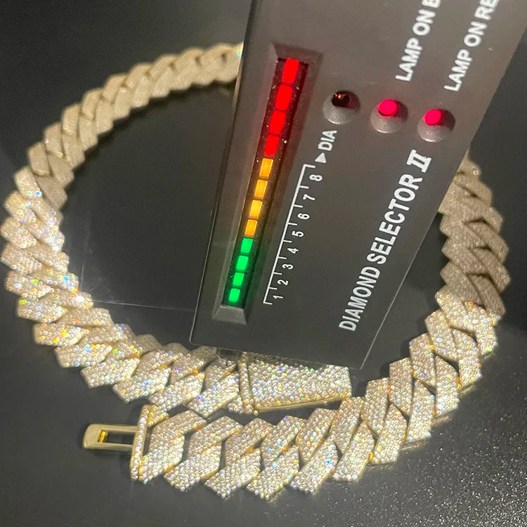 20mm 4rows Gold Plated 925 Sterling Silver Iced Out Moissanite Diamond Cuban Link Chain - Uknowucme