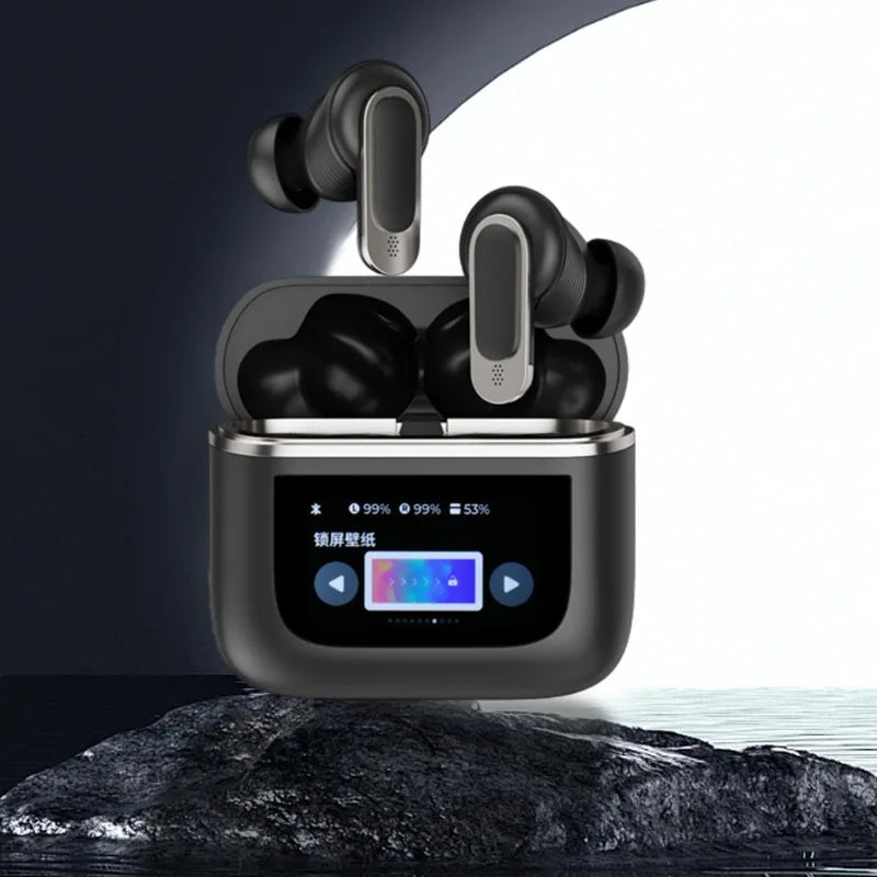 Bluetooth 5.4 Earphone in-ear Silicone Earbuds Wireless Display Touchscreen Control Calling Sports Headphone with Microphone - Uknowucme