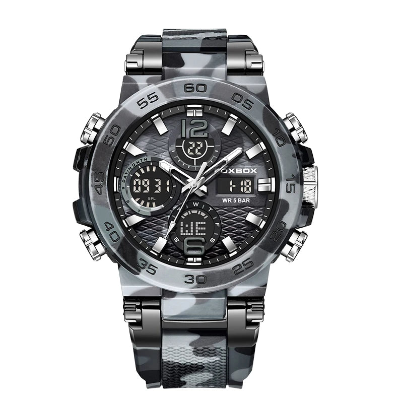 FOXBOX Military Digital Watch for Men Camouflage Waterproof Wristwatch Mens Shockproof Sport Quartz Tactical Clock Montre Homme - Uknowucme