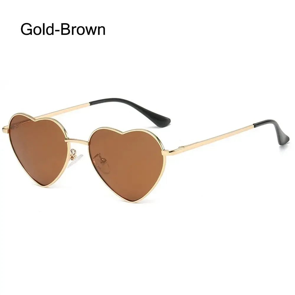 Heart-Shaped Sunglasses Heart Sun Glasses Shades Vintage 90s Glasses UV400 Protection Metal Frame Sunglasses Fancy Accessories - Uknowucme