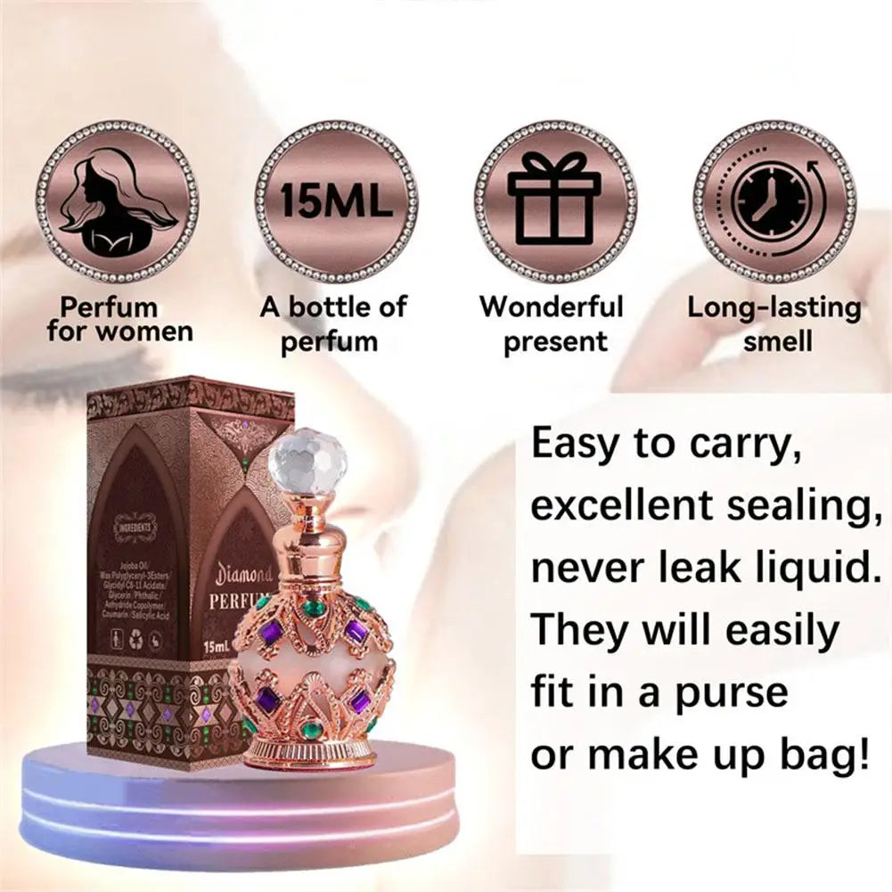 Exotic Arabian Perfume For Women, Enchanting Floral Bouquet With Rose, Jasmine&Vanilla Long-Lasting Pheromone-Infused Fragrance - Uknowucme
