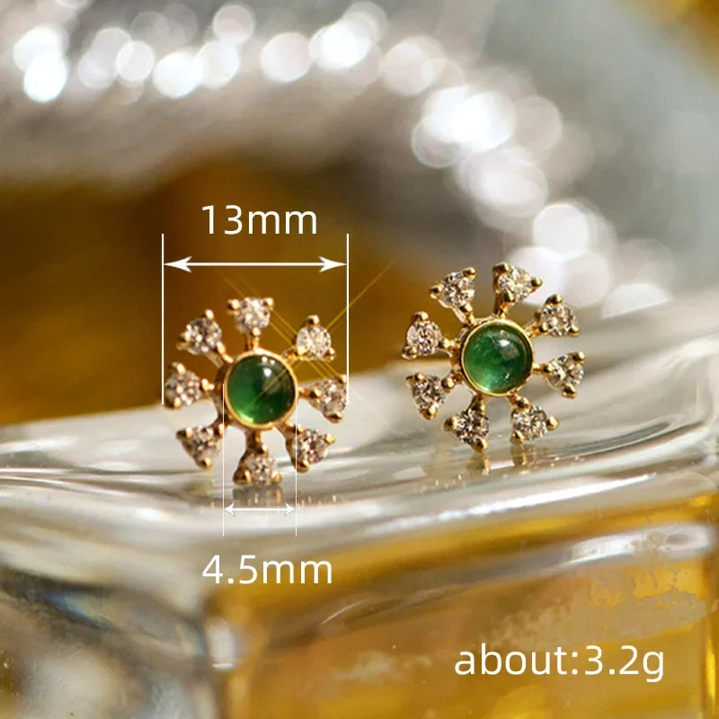 2025 Geometric Green CZ Sparkling Cubic Zirconia Earrings, Suitable for Women's Wedding Parties, Elegant Jewelry - Uknowucme