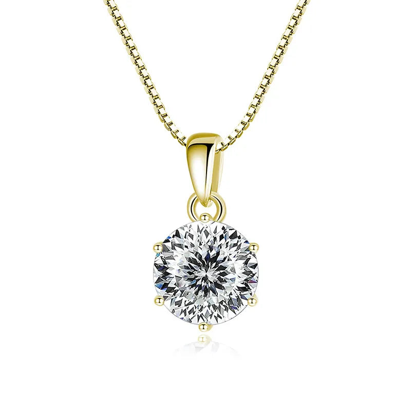 Butterflykiss 1 CT Real Moissanite Pendant Necklace For Women Top Quality 925 Sterling Silver Wedding Party Bridal Fine Jewelry - Uknowucme