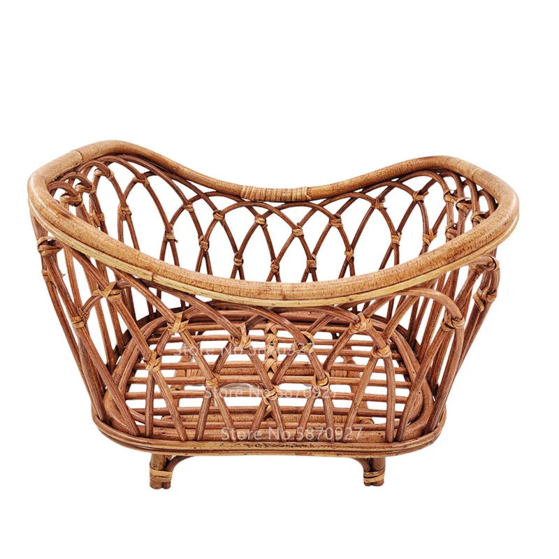 New Born Photography Prop Bed Handmade Baby Doll Bed Rattan Bamboo Basket Baby Bebe Newborn Photography Props Accessorie Studio