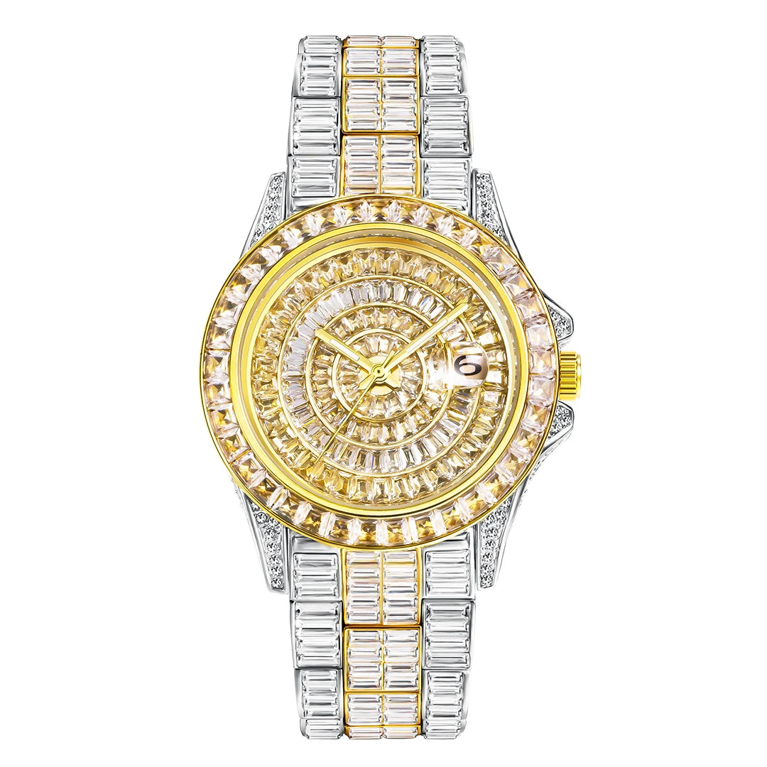 MISSFOX Hip Hop Men Watch Luxury Ice Out Fully Diamond Rose Gold Watches Fashion Stainless Steel Waterproof Male Clock Gift 2022 - Uknowucme