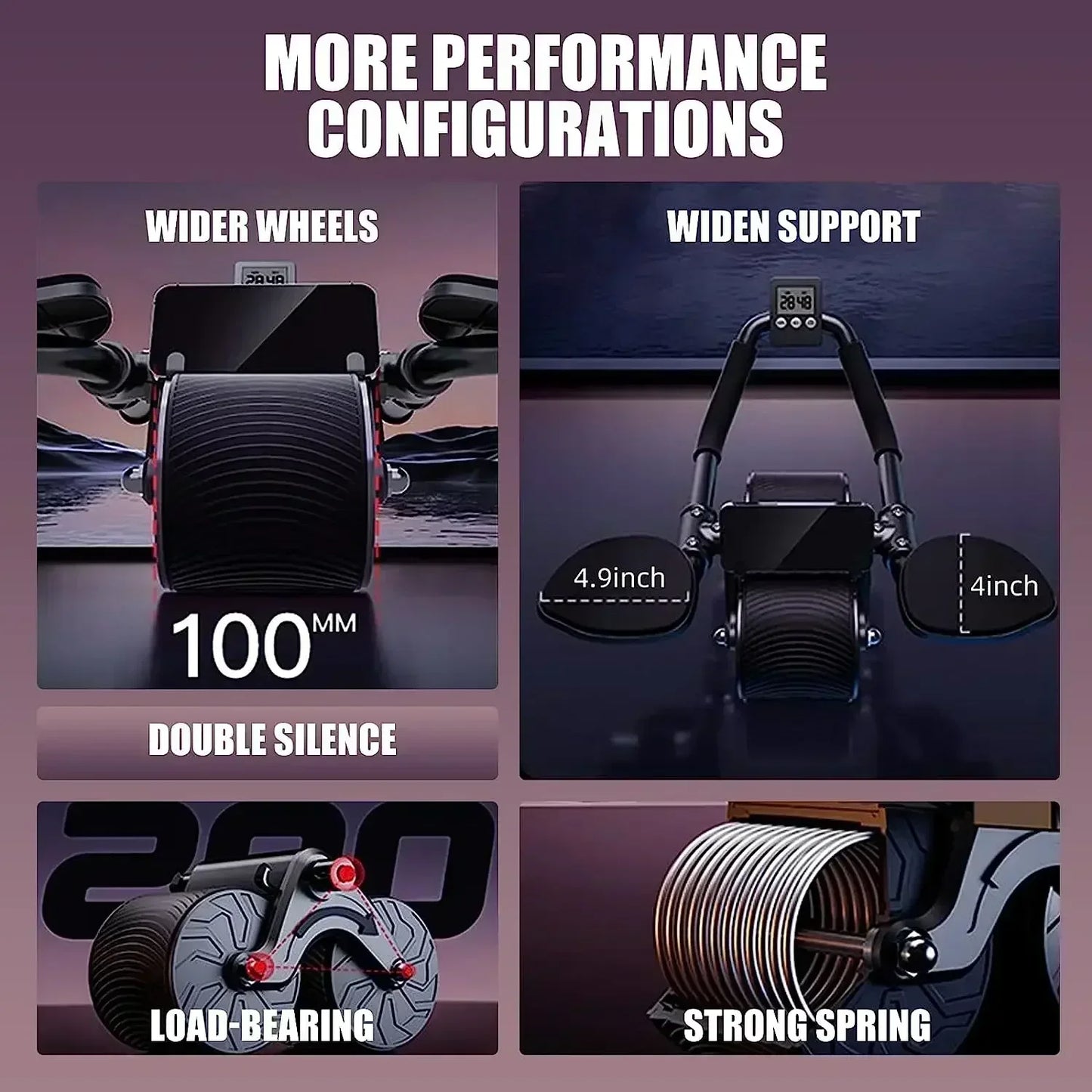 AB Roller Wheel Automatic Rebound Abdominal Muscle Training Push-up Abdominal Roll Elbow Flat Plate Home Fitness Exercise - Uknowucme