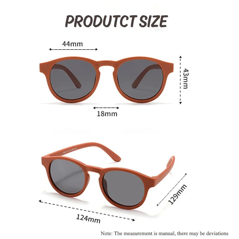 2023 Fashion Kid's First Sunglasses Round Flexible UV400 Polarized Girls Boys Silicone Sun Glasses for Ages 3-12 Years Children - Uknowucme