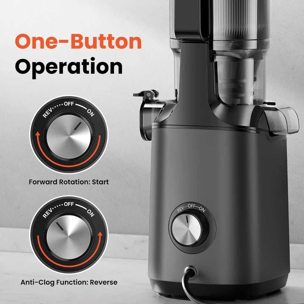 Cold Press Juicer, Slow Masticating Machines 4.3" Extra, Self Feeding Effortless for Batch Juicing & High Juice Yield, Juicer - Uknowucme