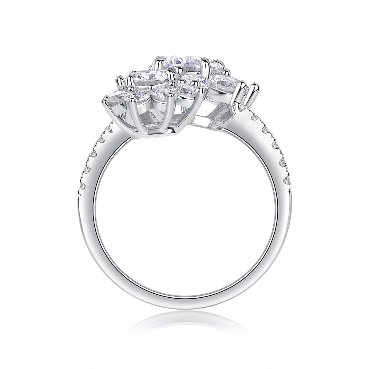 JIUZUAN Moissanite Ring, S925 Silver & 18K Gold Plating, Elegant Sparkling Design, Perfect Christmas Gift, Luxury Jewelry - Uknowucme