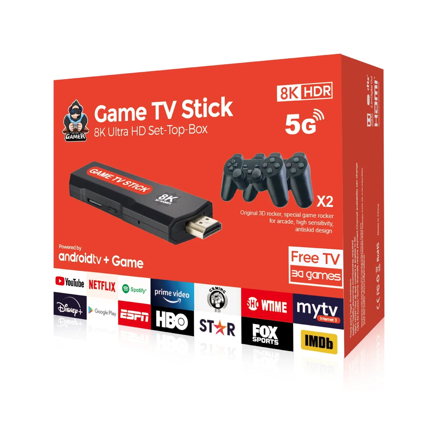 Q9 USB 2.0 Dual System Game Stick 8K Retro Video Games Console with Wireless Controller 64G TV Sticks 10000+ Games For PSP gift - Uknowucme