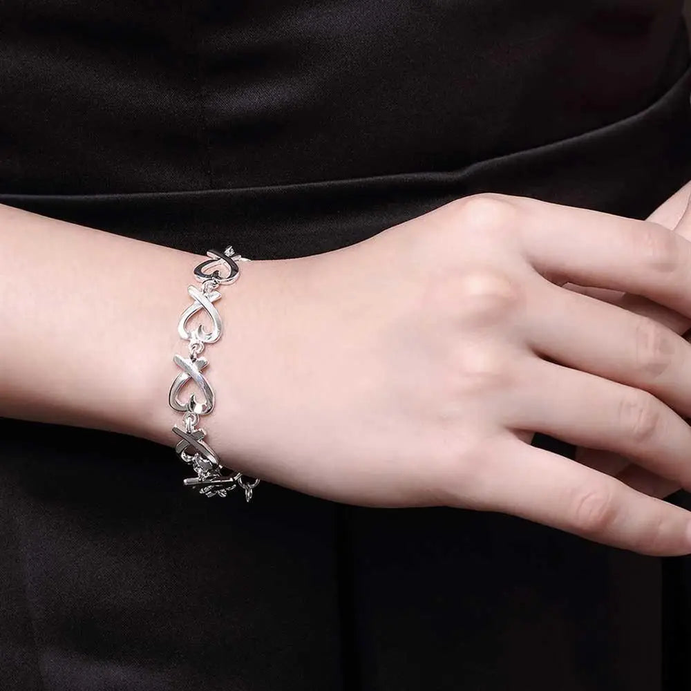 korean trend 925 sterling silver fine heart kelp fashion Bracelet for woman luxury jewelry Wedding party Christmas gifts - Uknowucme