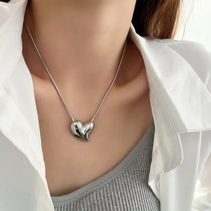316l Stainless Steel Heart Fashion Stud Earrings Gold Plated Metal Rust Proof Stylish Charm Jewelry Bijoux for Women - Uknowucme