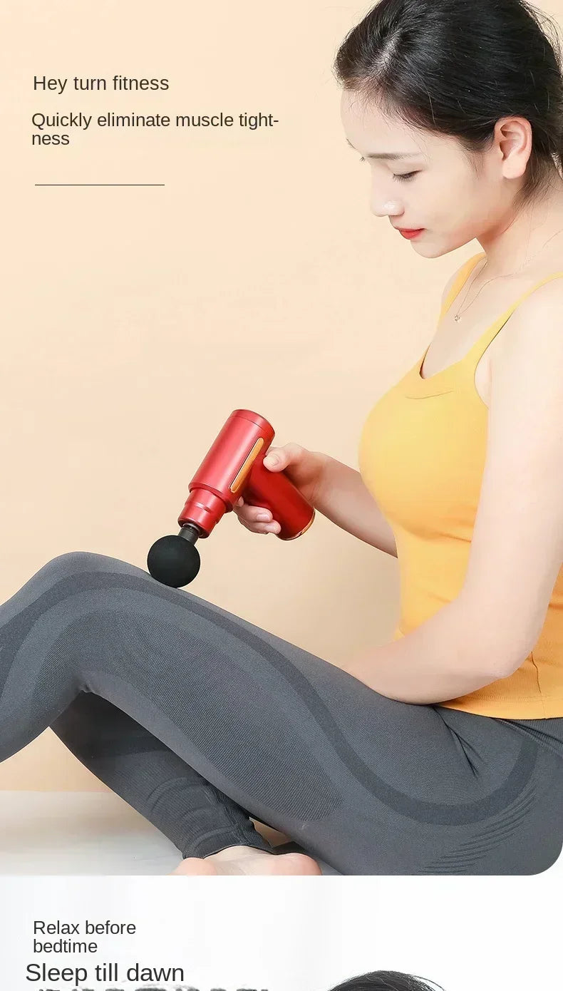 USB Mini Massage Gun Fascia Machine Muscle Relaxation Vibrating Gun Rod Massage Fitness Equipment Neck Grab Fascia Gun - Uknowucme