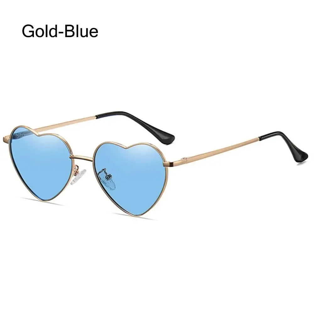 Heart-Shaped Sunglasses Heart Sun Glasses Shades Vintage 90s Glasses UV400 Protection Metal Frame Sunglasses Fancy Accessories - Uknowucme