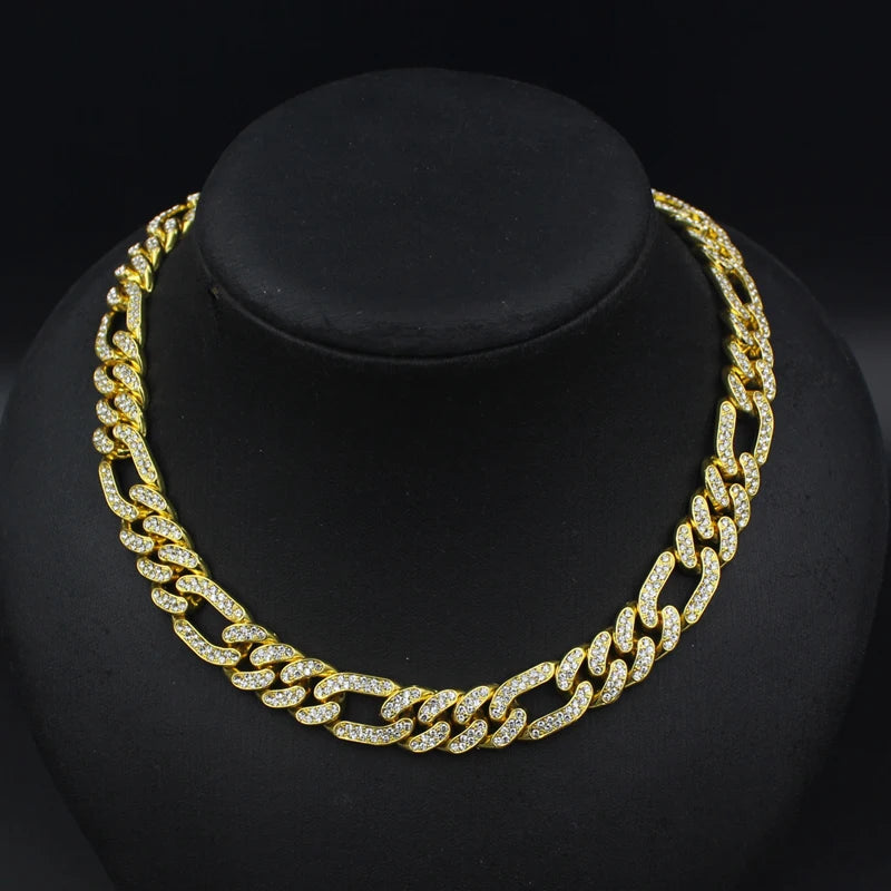 Hip Hop Figaro Chain Necklace 13mm Silver Gold Plated Figaro Link Chain Necklaces For Men Women Fashion Charm Jewelry - Uknowucme