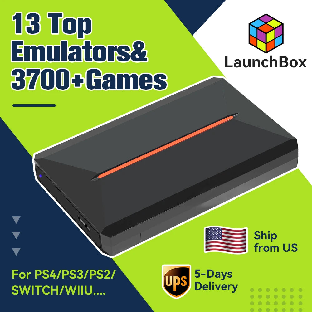Launchbox Gaming Hard Drive Disk Retro Game Console for PS4/PS3/PS2/WiiU/Wii/N64/DC/PS1 for Win PC/Laptop With 3760+PC/3D Games - Uknowucme