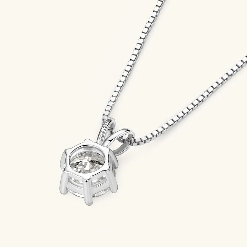 Lnngy 0.5ct-5ct Moissanite Pendant Necklace With Certificate For Women Original Real 925 Silver Chain Solitaire Drop Necklaces - Uknowucme