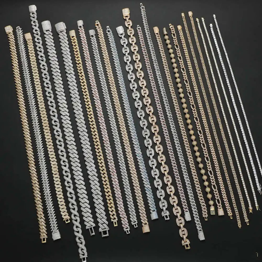 Master Rocks Hiphop Necklace 18mm 925 Sterling Silver Iced Out Necklace 4 Rows Moissanite Cuban Link Chain - Uknowucme