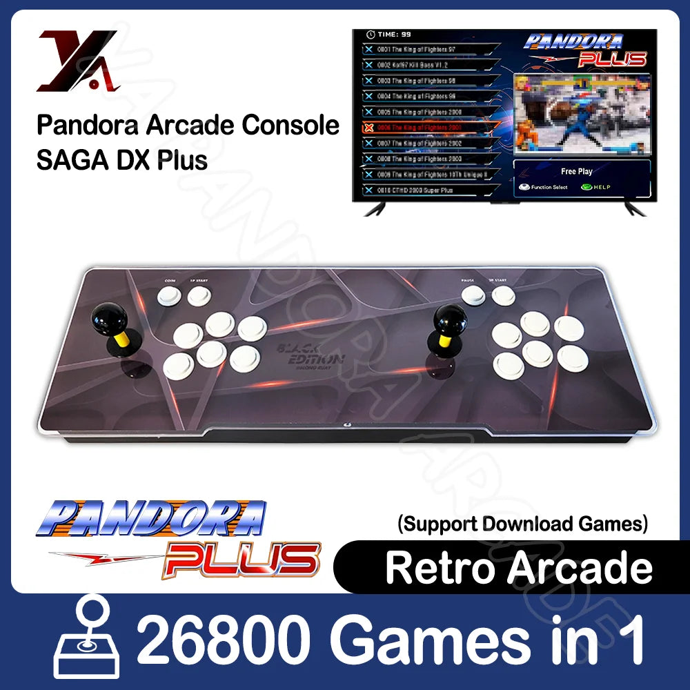 26800 in 1 Latest Pandora DX Plus Box Retro Arcade Game Machine Dual Joystick LED Light Buttons Console Suitable For Family Play - Uknowucme