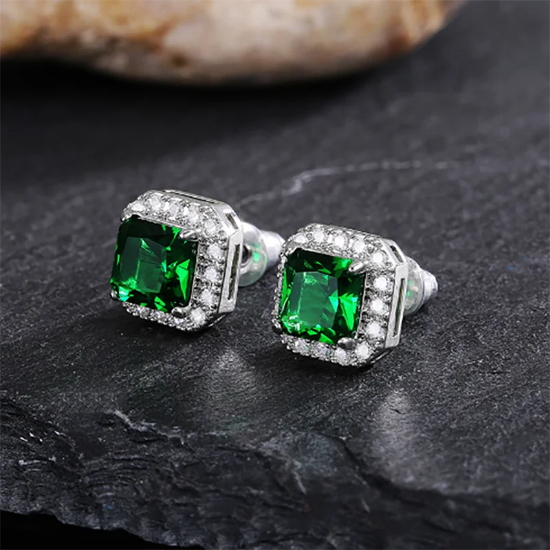 2024 New Luxury Princess Green Color Earring for Women Anniversary Gift Jewelry Wholesale Moonso E6049 - Uknowucme