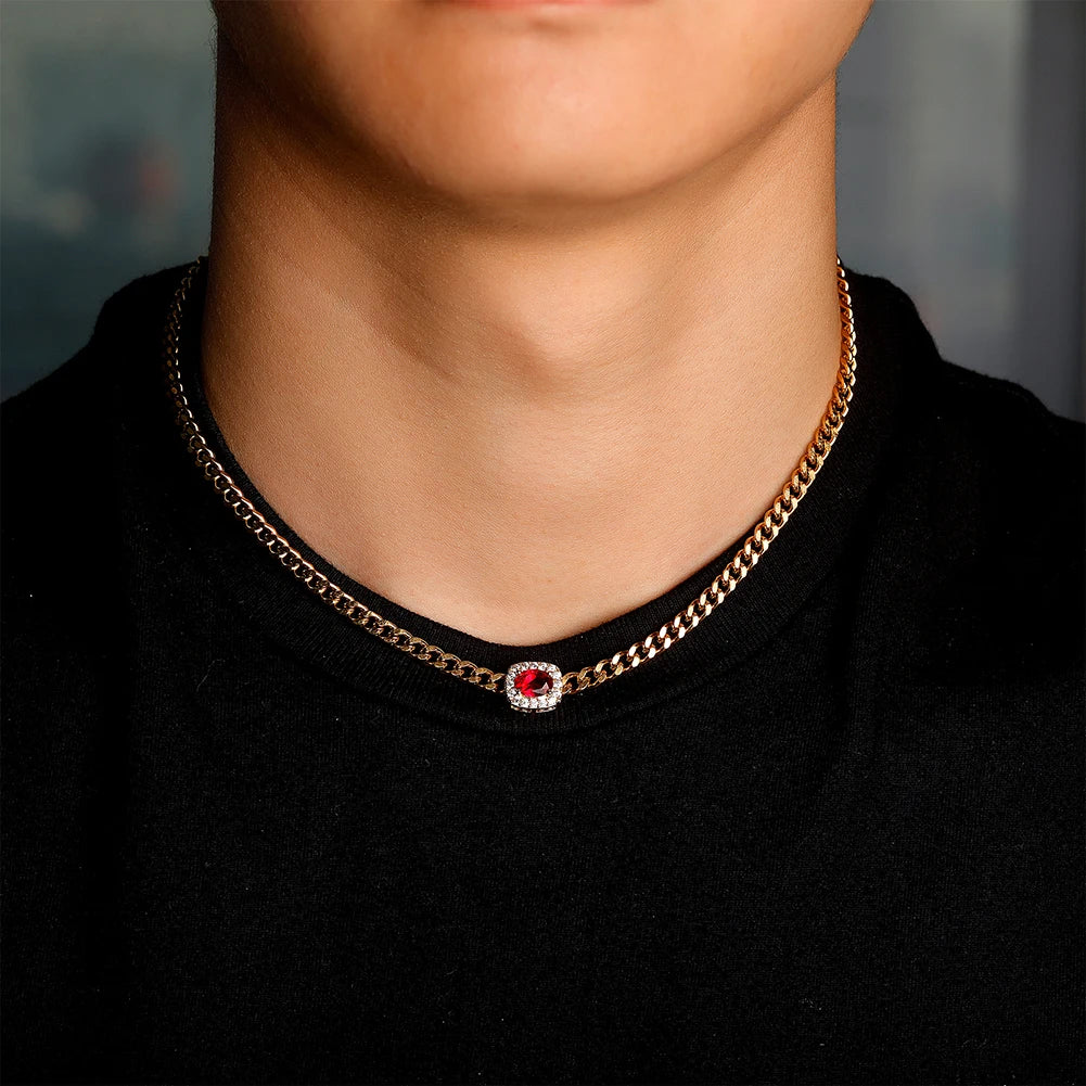 TOPGRILLZ 3MM Stainless Steel Cuban Chain Necklace With Iced Out Cubic Zirconia Hip Hop Jewelry Gift - Uknowucme