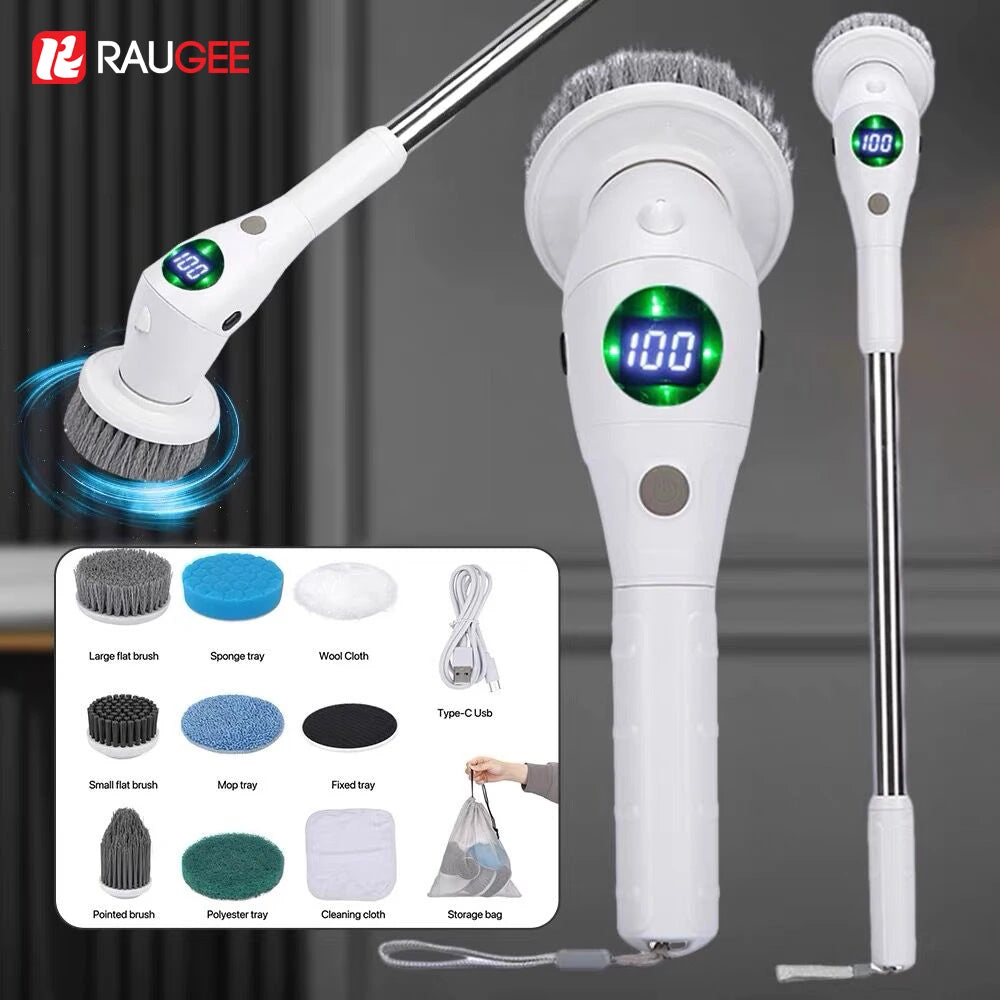 Electric Cleaning Brush Household Multifunctional Cleaning Brush 8 in 1 Wireless Cleaning Brush For Bathroom Kitchen Toilet - Uknowucme