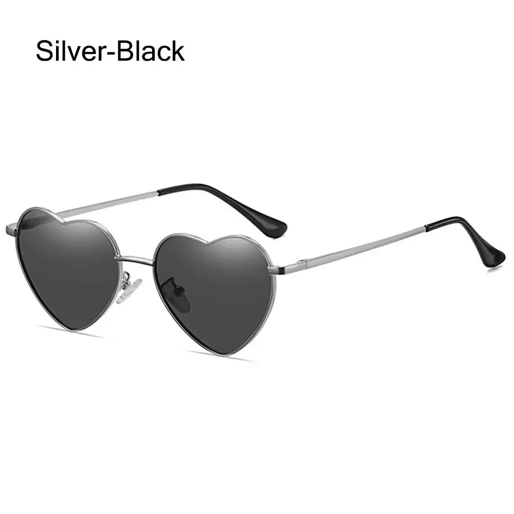 Heart-Shaped Sunglasses Heart Sun Glasses Shades Vintage 90s Glasses UV400 Protection Metal Frame Sunglasses Fancy Accessories - Uknowucme