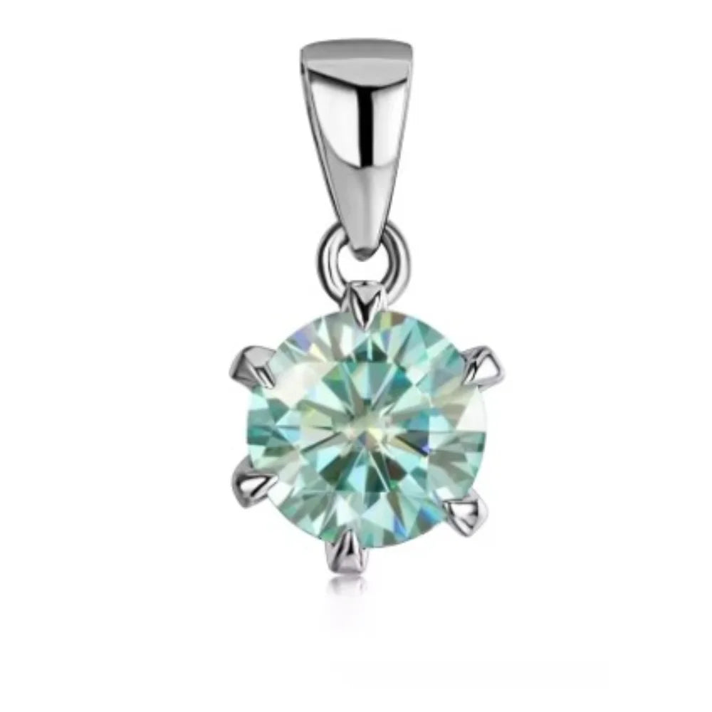 CHARMING 1 Carat Moissanite Necklace Pendant Lab Diamond 925 Silver Rhodium plating for Women Fine Classic Gemstone Necklace - Uknowucme