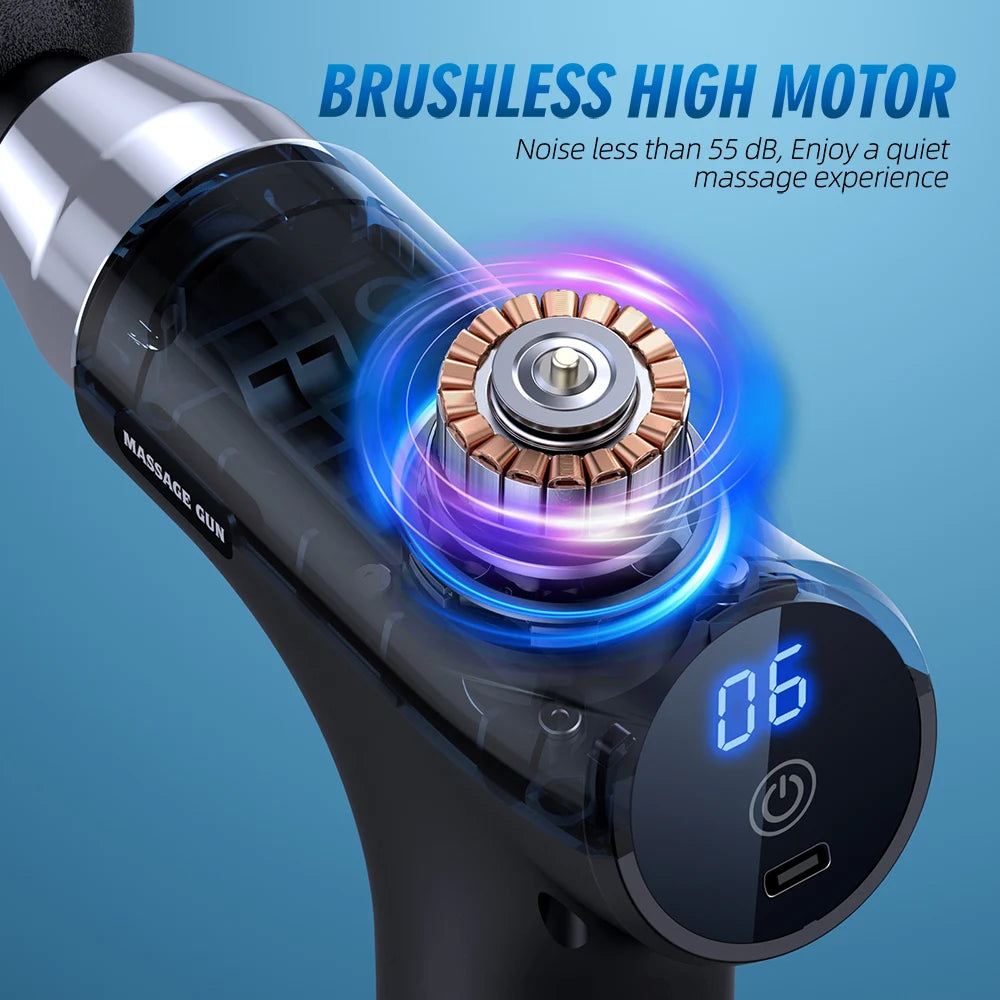 LCD Display Massage Gun Portable Percussion Pistol Massager Body Neck Deep Tissue Muscle Relaxation Vibration Strike for Women - Uknowucme
