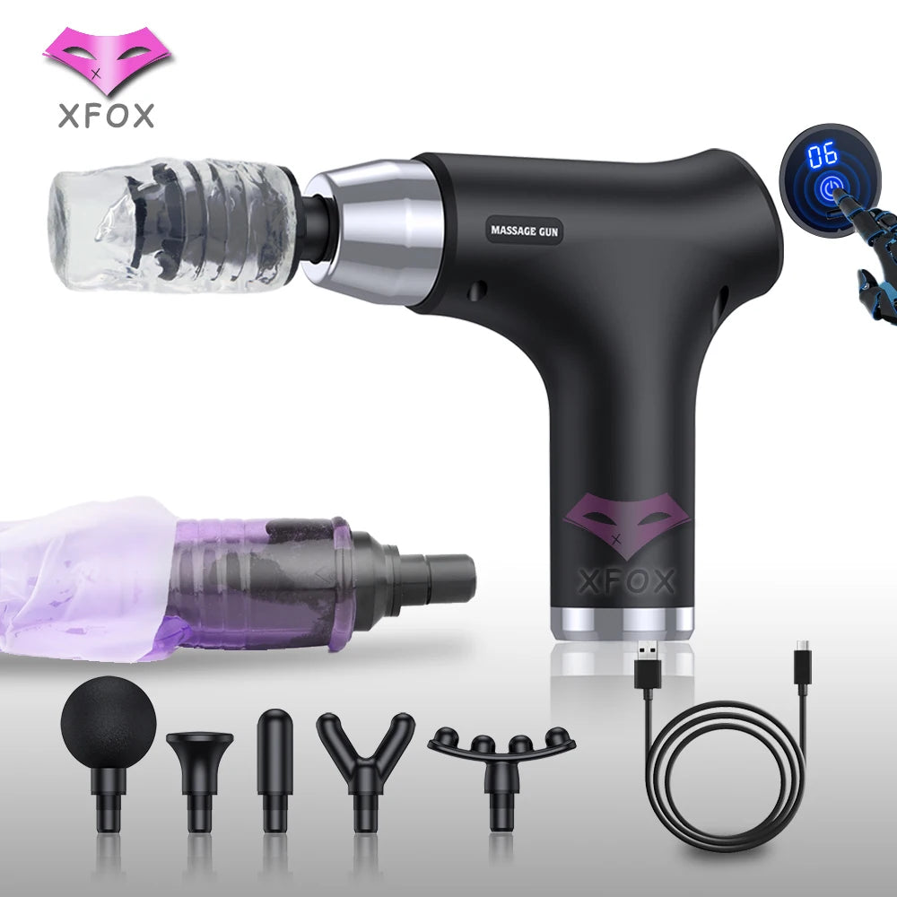 LCD Display Massage Gun Portable Percussion Pistol Massager Body Neck Deep Tissue Muscle Relaxation Vibration Strike for Women - Uknowucme