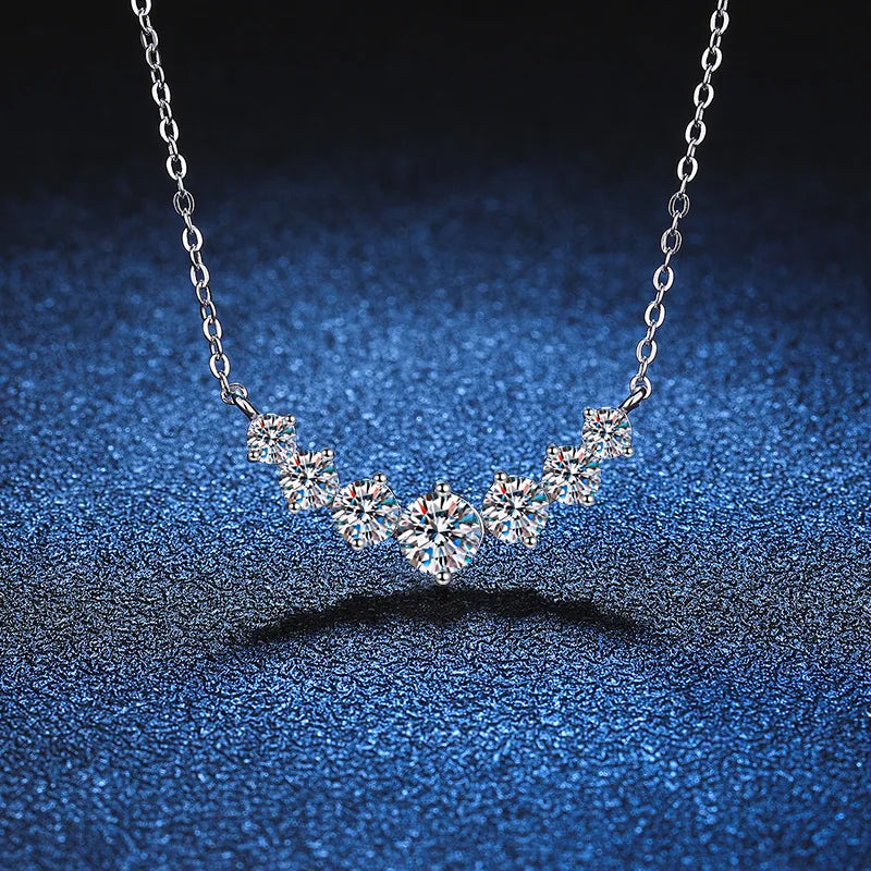K.NOBSPIN Moissanite Necklace for Woman Wedding Fine Jewely with Certificates 925 Sterling Sliver Plated 18k White Gold Necklace - Uknowucme