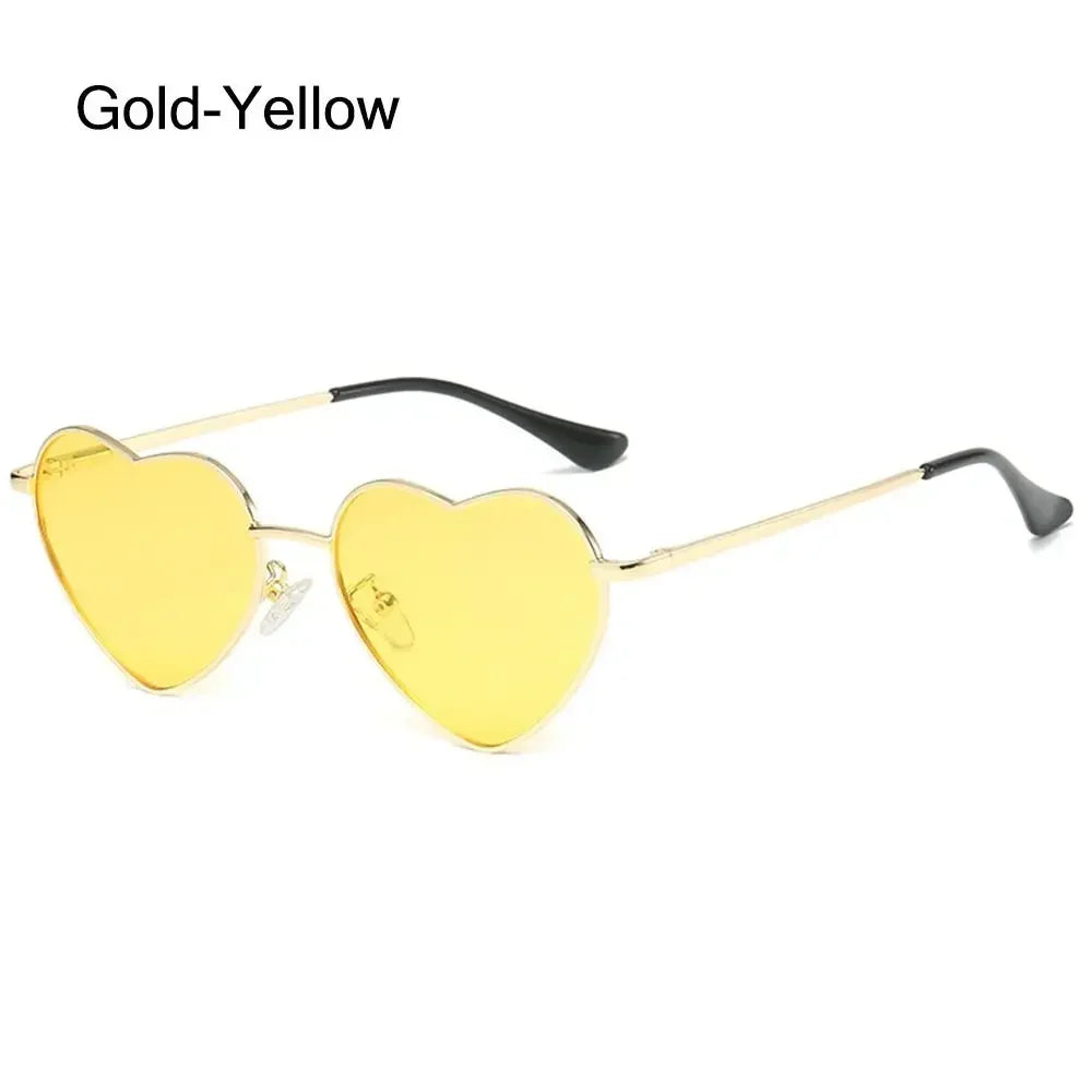 Heart-Shaped Sunglasses Heart Sun Glasses Shades Vintage 90s Glasses UV400 Protection Metal Frame Sunglasses Fancy Accessories - Uknowucme