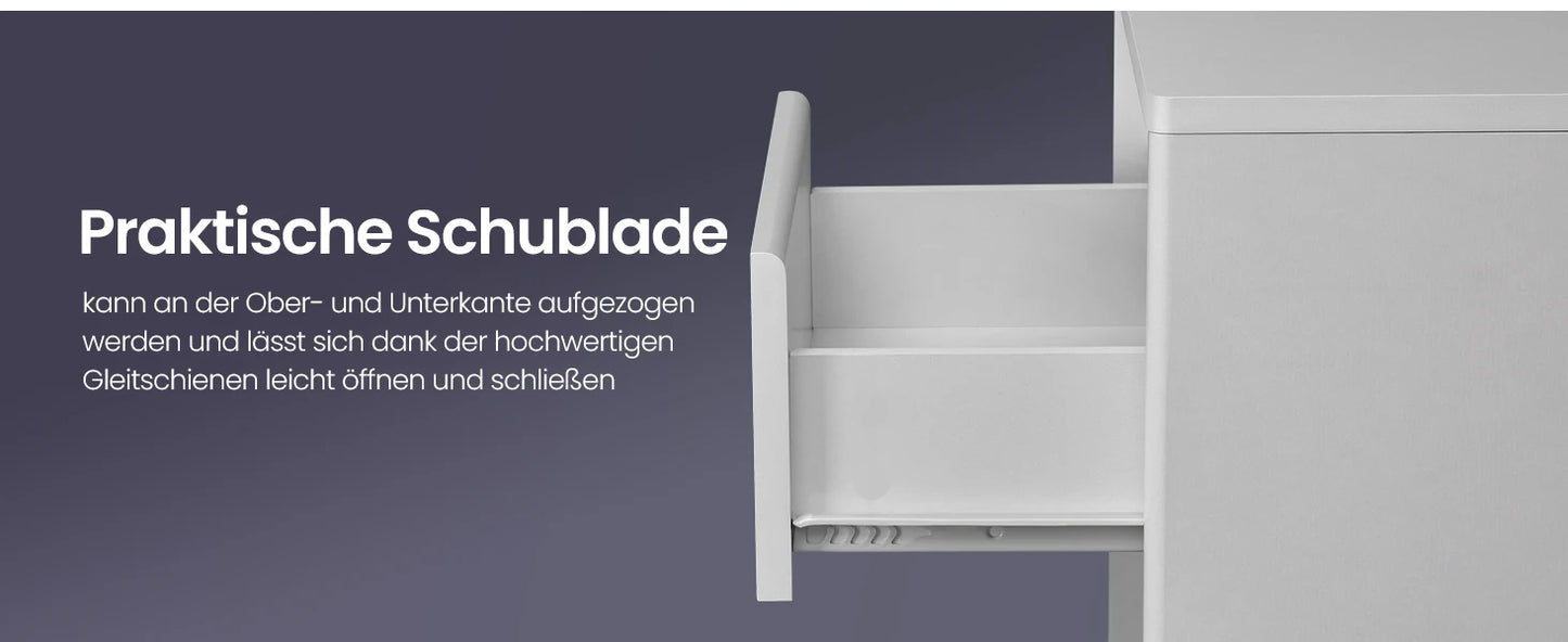 VASAGLE bedside table with adjustable LED lighting, side table table with sockets, drawer, 2 AC sockets, 2 USB ports - Uknowucme