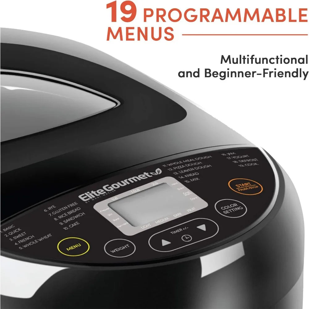 EBM8103B Programmable Bread Maker Machine 3 Loaf Sizes, 19 Menu Functions Gluten Free White Wheat Rye French and more - Uknowucme