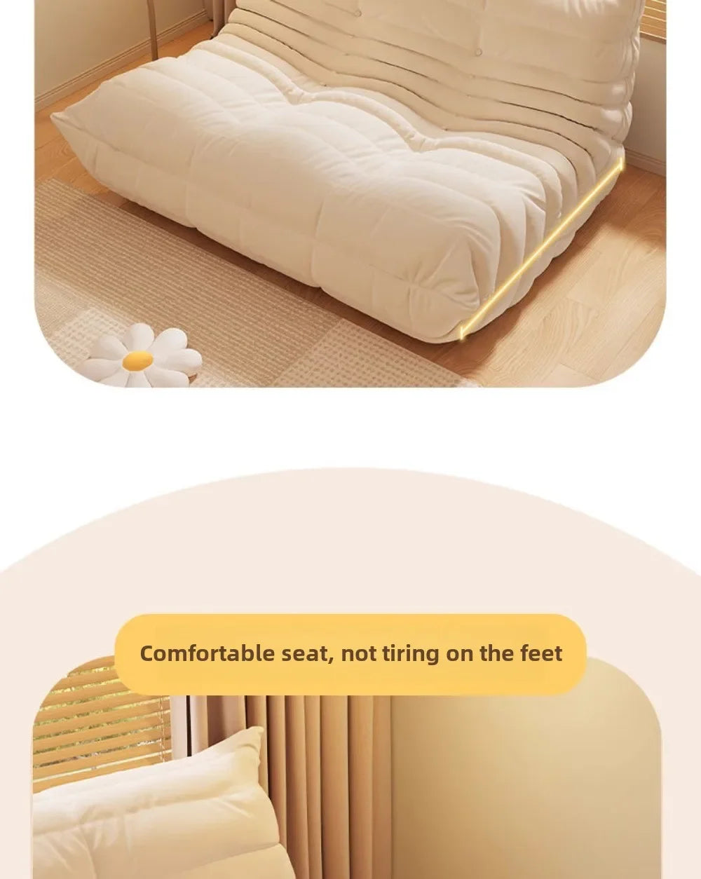 Caterpillar Pure Sponge Lazy Sofa, Modern Simple Living Room Home Sofa, Fabric Casual Lying Fabric Sofa Customizable - Uknowucme