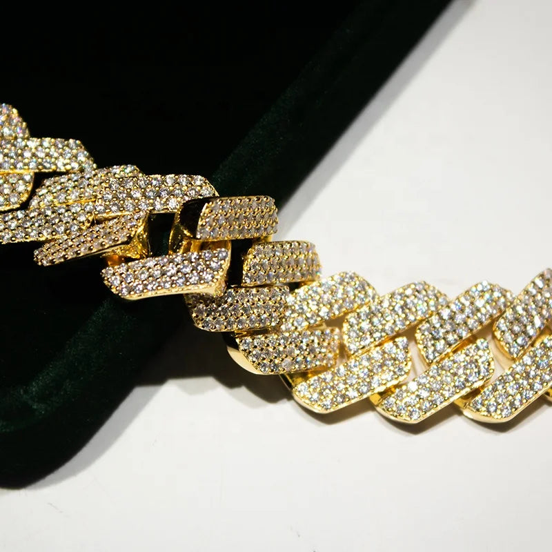 Hip Hop Jewelry Iced Out With Name/ 16mm Width Mens VVS Cuban Link Bracelet Moissanite - Uknowucme