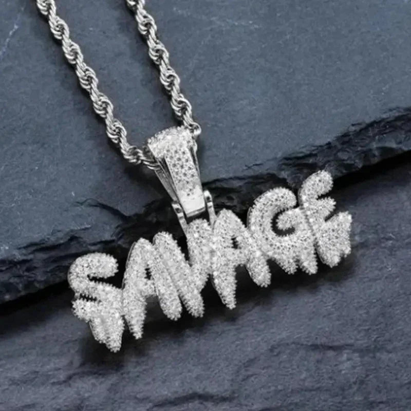 Hip-Hop Inlaid Icy Zirconia Knuckle Pendant Suitable for Men\ - Uknowucmes Domineering Trend Necklace Rock Party Jewelry Gift - Uknowucme