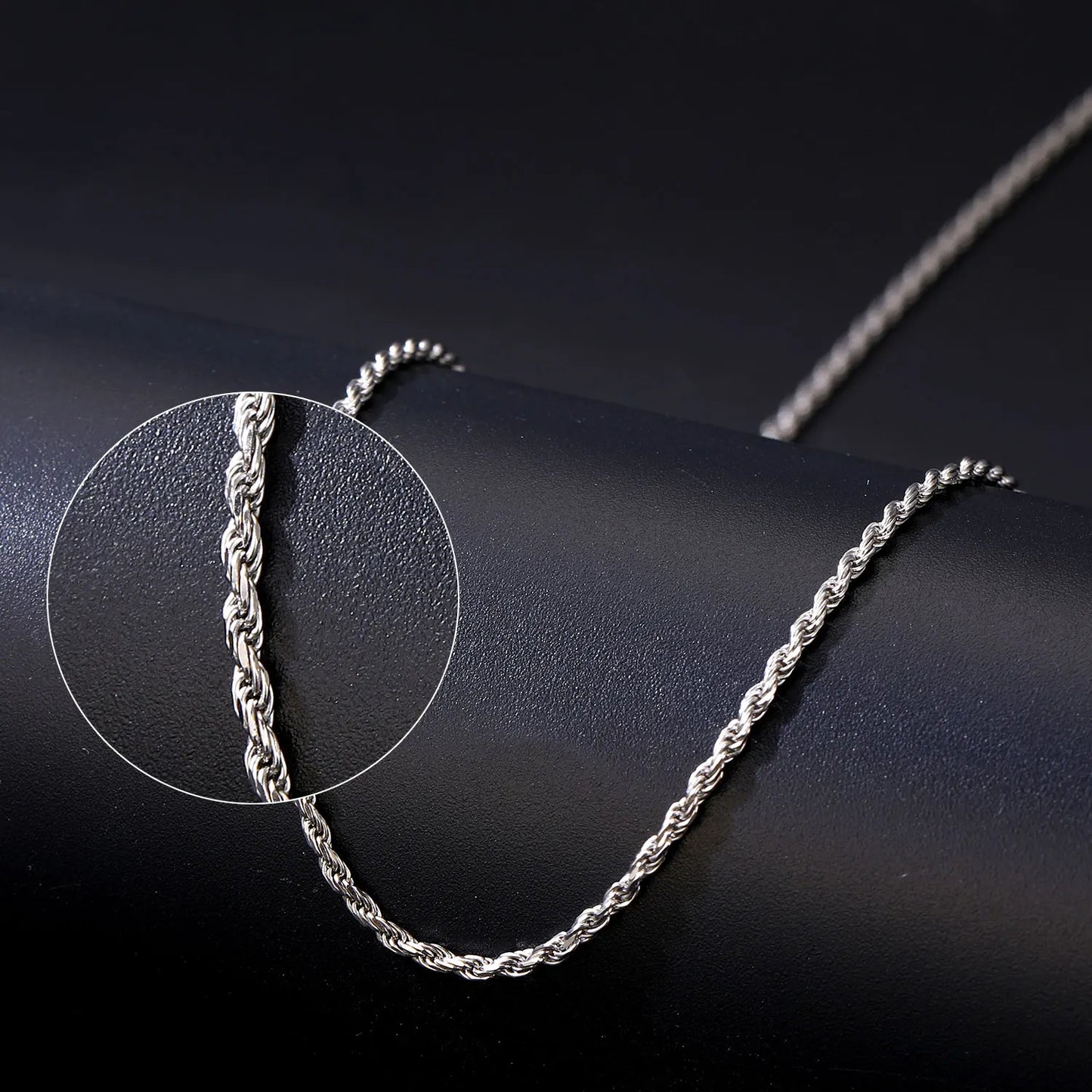 U7 Solid 925 Sterling Silver Chain Necklace for Men Women Twised Rope Italian Figaro Cuban Curb Chains Stackable Unisex Jewelry - Uknowucme