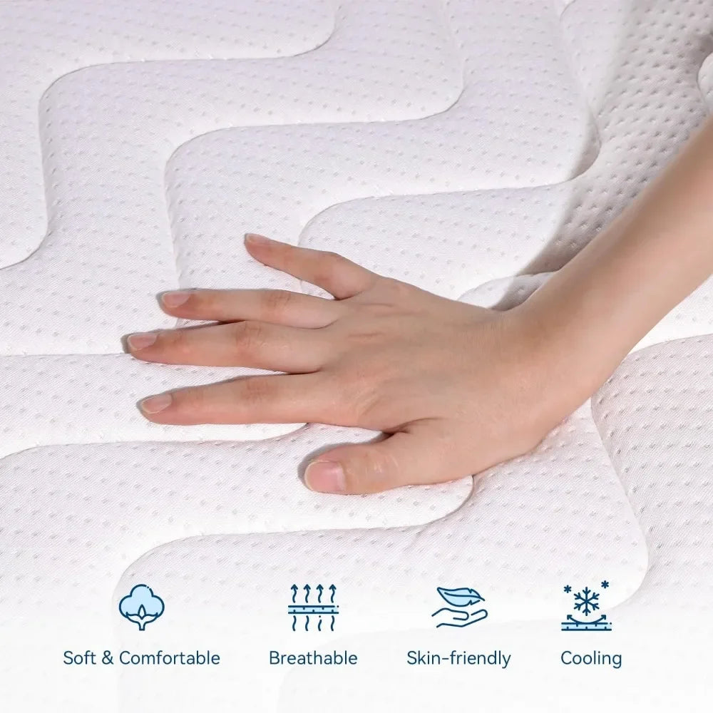 Queen Mattress, Fiberglass Free & Support Comfort, Cooling Charcoal Medium Firm Mattresses, 10 Inch Memory Foam Mattress - Uknowucme
