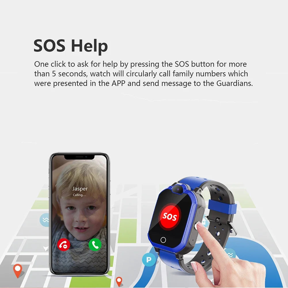 New Arrival Kids smart watch gps 4g SIM card for child girl boy smartwatch phone kid with wifi . support video call - Uknowucme