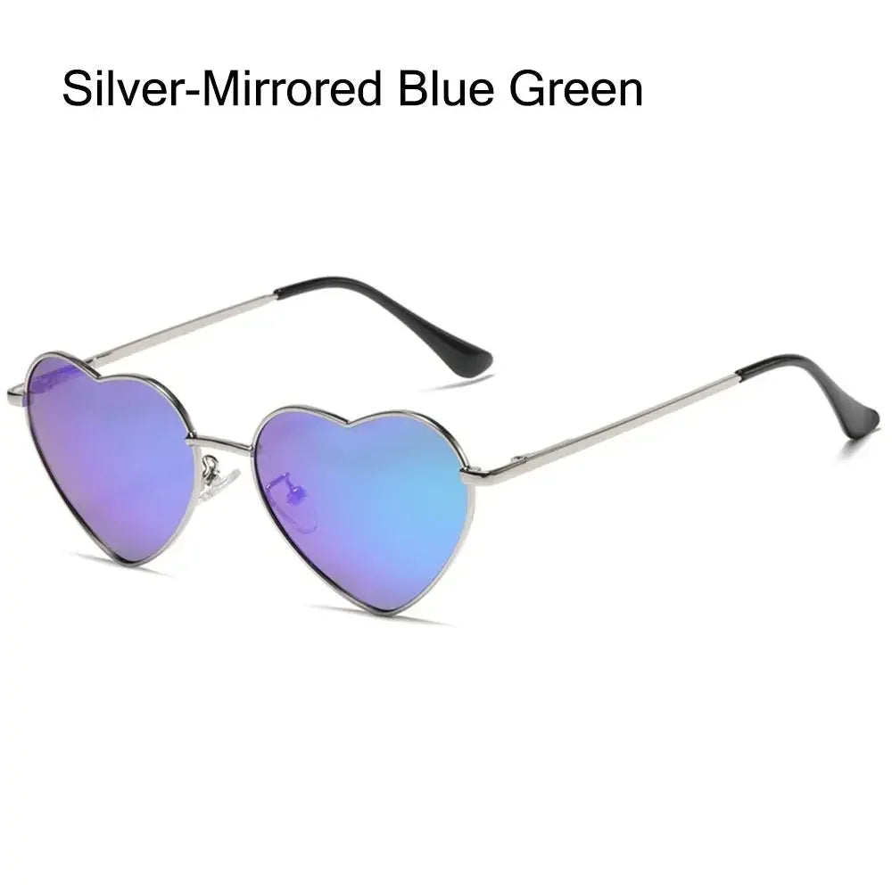 Heart-Shaped Sunglasses Heart Sun Glasses Shades Vintage 90s Glasses UV400 Protection Metal Frame Sunglasses Fancy Accessories - Uknowucme