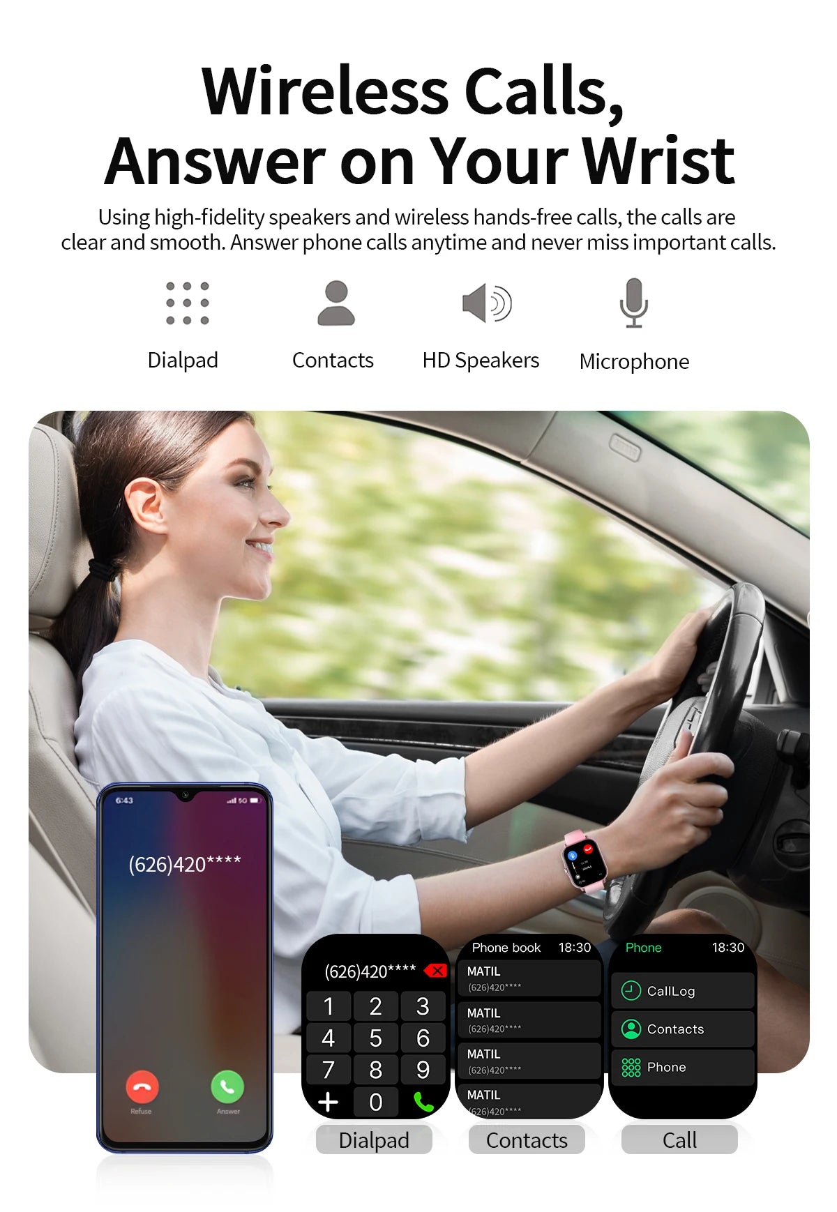 New Smartwatch 1.83'' HD Screen BT Call Health&Sleep Monitoring Kids Smart Watch Waterproof Fashoin Sport Bracelet For Women Men