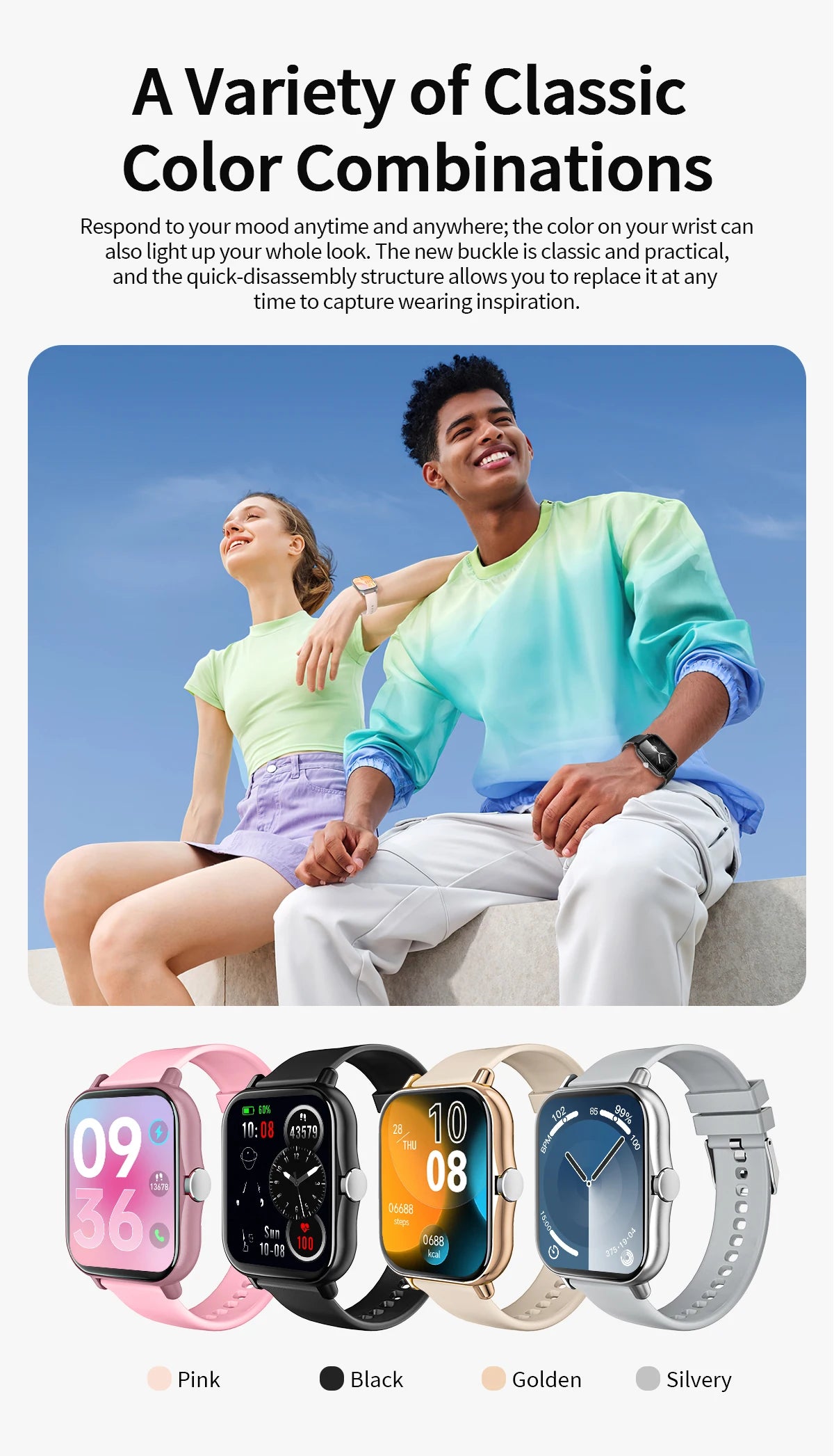 New Smartwatch 1.83'' HD Screen BT Call Health&Sleep Monitoring Kids Smart Watch Waterproof Fashoin Sport Bracelet For Women Men