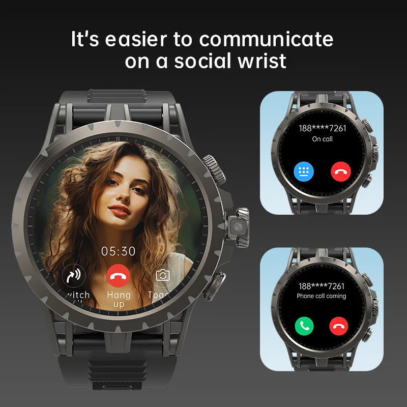 4G Full Netcom Android 9.0 4G Smart Watch 1.43'' Amoled Screen Display 8GB+128GB GPS WIFI Video Call 5MP Camera Q85 Smartwatch - Uknowucme