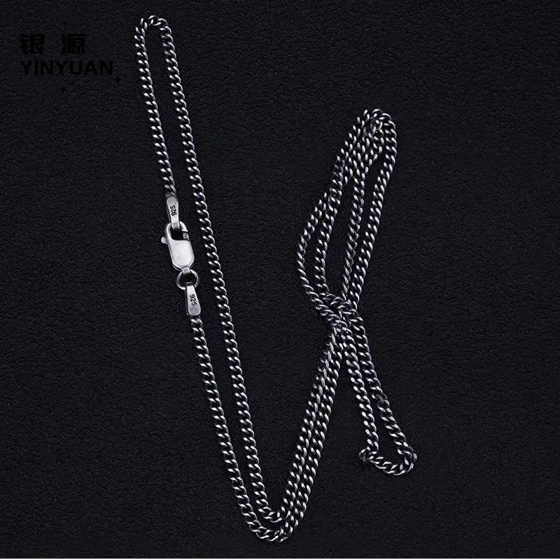 BOCAI New 100% 925 Sterling Silver Jewelry Accessories Trendy Punk Hip Hop Men's and Women's Necklaces Cuban Chain Detaj Style - Uknowucme