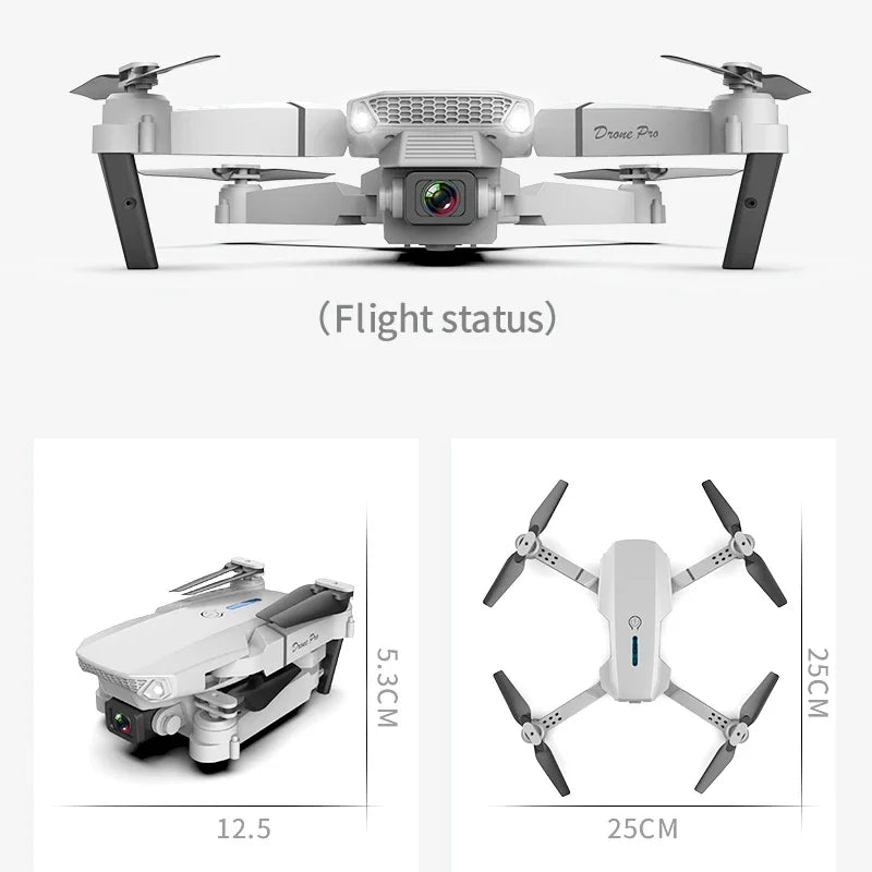 New E88 Pro WIFI FPV Drone Wide Angle HD 4K 1080P Camera Height Hold RC Foldable Quadcopter Dron Helicopter Toys Gift - Uknowucme