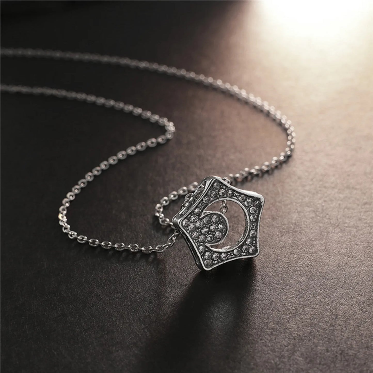 Korean Fashion Star Moon Shaped Zircon Pendant Necklace For Women Chain Jewelry Necklace Fashion Birthday Girl Lover Gift - Uknowucme